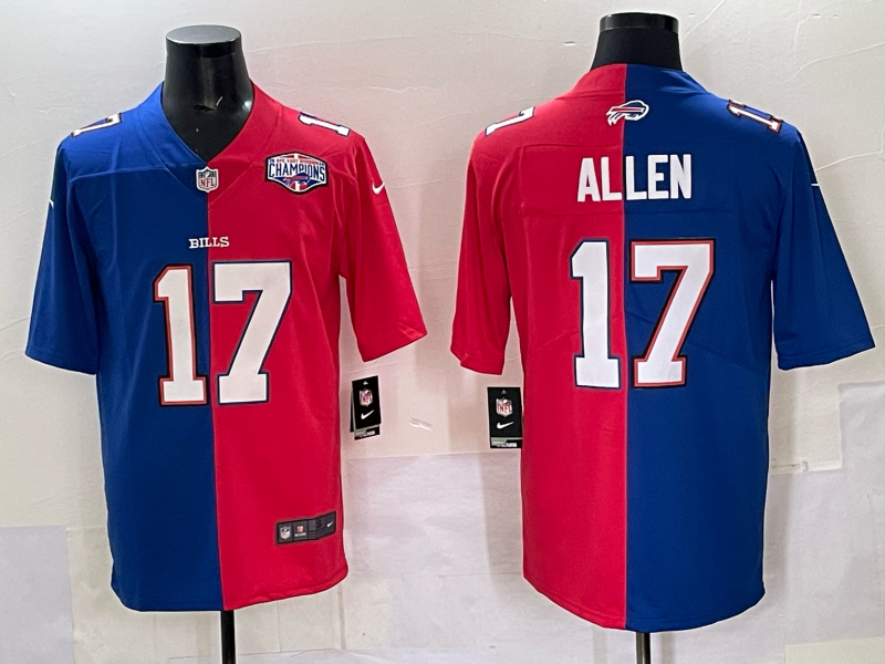 Men Buffalo Bills 17 Allen red blue Nike 2025 Limited NFL Jersey style 001